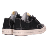 [10] VISVIM SKAGWAY LO LOW-CUT CANVAS SNEAKERS BLACK X WHITE