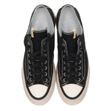 [10] VISVIM SKAGWAY LO LOW-CUT CANVAS SNEAKERS BLACK X WHITE