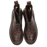 [9] VISVIM GILLESPIE FOLK LEATHER BOOTS DARK BROWN