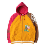 SUPREME 21AW × JUNYA WATANABE MAN COMME DES GARCONS MULTI LOGO COLORBLOCK FULL ZIP HOODED SWEATSHIRT MULTICOLOR