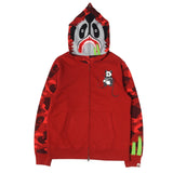 [L] BAPE COLOR CAMO PANDA ZIP HOODIE SWEATSHIRT RED