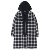 [2] UNDERCOVER JOHN UNDERCOVER ZIP HOODIE DOCKING OMBRE CHECK GOWN BLACK X NAVY