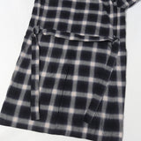 [2] UNDERCOVER JOHN UNDERCOVER ZIP HOODIE DOCKING OMBRE CHECK GOWN BLACK X NAVY