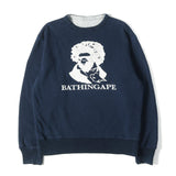[M] BAPE REVERSIBLE CREWNECK SWEATSHIRT NAVY GREY