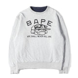 [M] BAPE REVERSIBLE CREWNECK SWEATSHIRT NAVY GREY