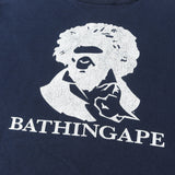 [M] BAPE REVERSIBLE CREWNECK SWEATSHIRT NAVY GREY