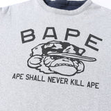 [M] BAPE REVERSIBLE CREWNECK SWEATSHIRT NAVY GREY