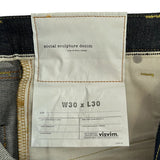 [30] VISVIM SOCIAL SCULPTURE DENIM 04R PYTHON PATCH JEANS INDIGO