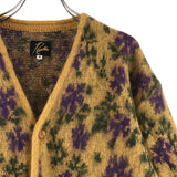 [M] NEEDLES MOHAIR CARDIGAN FLOWER BROWN
