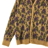 [M] NEEDLES MOHAIR CARDIGAN FLOWER BROWN