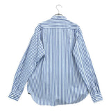 [S] COMME DES GARCONS HOMME PLUS 2020AW STRIPED CHECK MIXED-MATERIAL PANEL SHIRT BLUE/GREEN