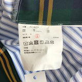 [S] COMME DES GARCONS HOMME PLUS 2020AW STRIPED CHECK MIXED-MATERIAL PANEL SHIRT BLUE/GREEN