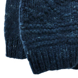 [2] VISVIM INDIGO COWICHAN F.Z LEATHER ELBOW PATCH KNIT JACKET