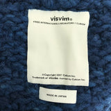 [2] VISVIM INDIGO COWICHAN F.Z LEATHER ELBOW PATCH KNIT JACKET