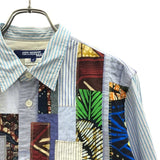 [S] JUNYA WATANABE CDG MAN COTTON STRIPE PATCHWORK SHIRT