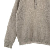 [4] AURALEE BRUSHED SUPER KID MOHAIR KNIT POLO GRAY BEIGE