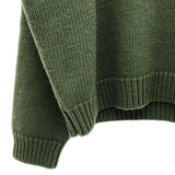 [4] AURALEE SUPER MILLED KNIT WOOL PULLOVER KNIT GREEN