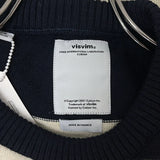 [2] VISVIM CREW NECK SWEATER WOOL BORDER KNIT NAVY