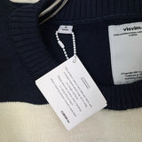[2] VISVIM CREW NECK SWEATER WOOL BORDER KNIT NAVY