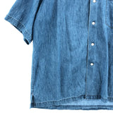 [3] AURALEE SELVEDGE SUPER LIGHT DENIM HALF SLEEVED SHIRT