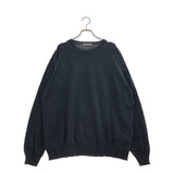 [5] AURALEE 2024SS WRINKLED DRY COTTON KNIT P/O CREWNECK BLACK
