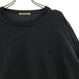 [5] AURALEE 2024SS WRINKLED DRY COTTON KNIT P/O CREWNECK BLACK