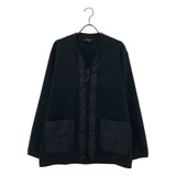 [S] COMME DES GARCONS HOMME 2023SS COTTON DENSE JERSEY x COTTON NYLON TUSSAH ZIP-UP SWEAT CARDIGAN NAVY