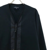 [S] COMME DES GARCONS HOMME 2023SS COTTON DENSE JERSEY x COTTON NYLON TUSSAH ZIP-UP SWEAT CARDIGAN NAVY