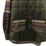 [S] EYE JUNYA WATANABE COMME DES GARCONS MAN 2018AW x PENDLETON WOOL NYLON PANELED PADDED SHIRT JACKET KHAKI