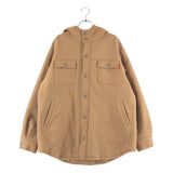 [2] UNDER COVER 2022AW QUILTED LINING WOOL BLEND HOODED SHIRT JACKET BEIGE