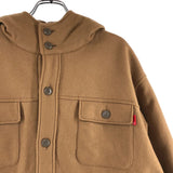 [2] UNDER COVER 2022AW QUILTED LINING WOOL BLEND HOODED SHIRT JACKET BEIGE
