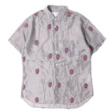 COMME DES GARCONS SHIRT MASK EMBROIDERY ALLOVER PRINT CUPRA SHORT SLEEVE SHIRT GRAY