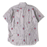 COMME DES GARCONS SHIRT MASK EMBROIDERY ALLOVER PRINT CUPRA SHORT SLEEVE SHIRT GRAY
