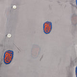 COMME DES GARCONS SHIRT MASK EMBROIDERY ALLOVER PRINT CUPRA SHORT SLEEVE SHIRT GRAY