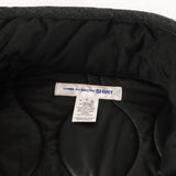 [L] CDG SHIRT ASYMMETRIC QUILTED COACH JACKET BLACK