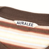 [4] AURALEE 26SS GRADIENT STRIPE JERSEY L/S TEE FADED BROWN STRIPE