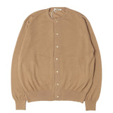 [4] AURALEE CASHMERE HARD TWIST KNIT CARDIGAN CAMEL BROWN