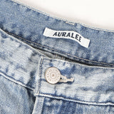 [34] AURALEE 26SS FADED SELVEDGE LIGHT DENIM WIDE PANTS LIGHT INDIGO