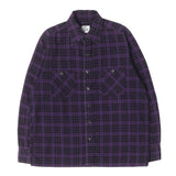 [M] NEEDLES PRINT CHECK FLANNEL SHIRT PURPLE BLACK