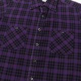 [M] NEEDLES PRINT CHECK FLANNEL SHIRT PURPLE BLACK