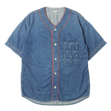 [3] KAPITAL 8OZ DENIM SLAPPY PRISON BASEBALL S/S SHIRT INDIGO