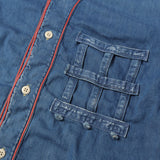 [3] KAPITAL 8OZ DENIM SLAPPY PRISON BASEBALL S/S SHIRT INDIGO