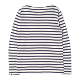 [S] A BATHING APE BAPE 00s BORDER BOAT-NECK LONG SLEEVE T-SHIRT WHITE NAVY