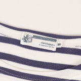 [S] A BATHING APE BAPE 00s BORDER BOAT-NECK LONG SLEEVE T-SHIRT WHITE NAVY