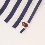 [S] A BATHING APE BAPE 00s BORDER BOAT-NECK LONG SLEEVE T-SHIRT WHITE NAVY
