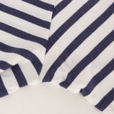 [S] A BATHING APE BAPE 00s BORDER BOAT-NECK LONG SLEEVE T-SHIRT WHITE NAVY