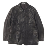 [4] AURALEE 26SS TEXTURED LAMB LEATHER BLOUSON BLACK