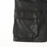 [4] AURALEE 26SS TEXTURED LAMB LEATHER BLOUSON BLACK