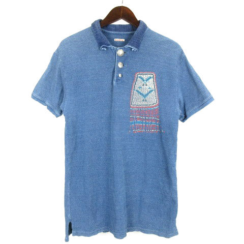 [L] Kapital Native Sashiko Polo Shirt Indigo
