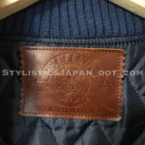 [L] (Offers OK) FPAR (WTaps) Vintage Mad Goyle Wool/Leather Stadium Jacket Blue/Grey